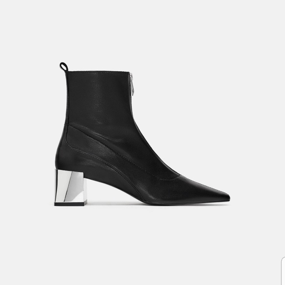 Zara Zip  - Up Leather Ankle Boots - Picture 3 of 7